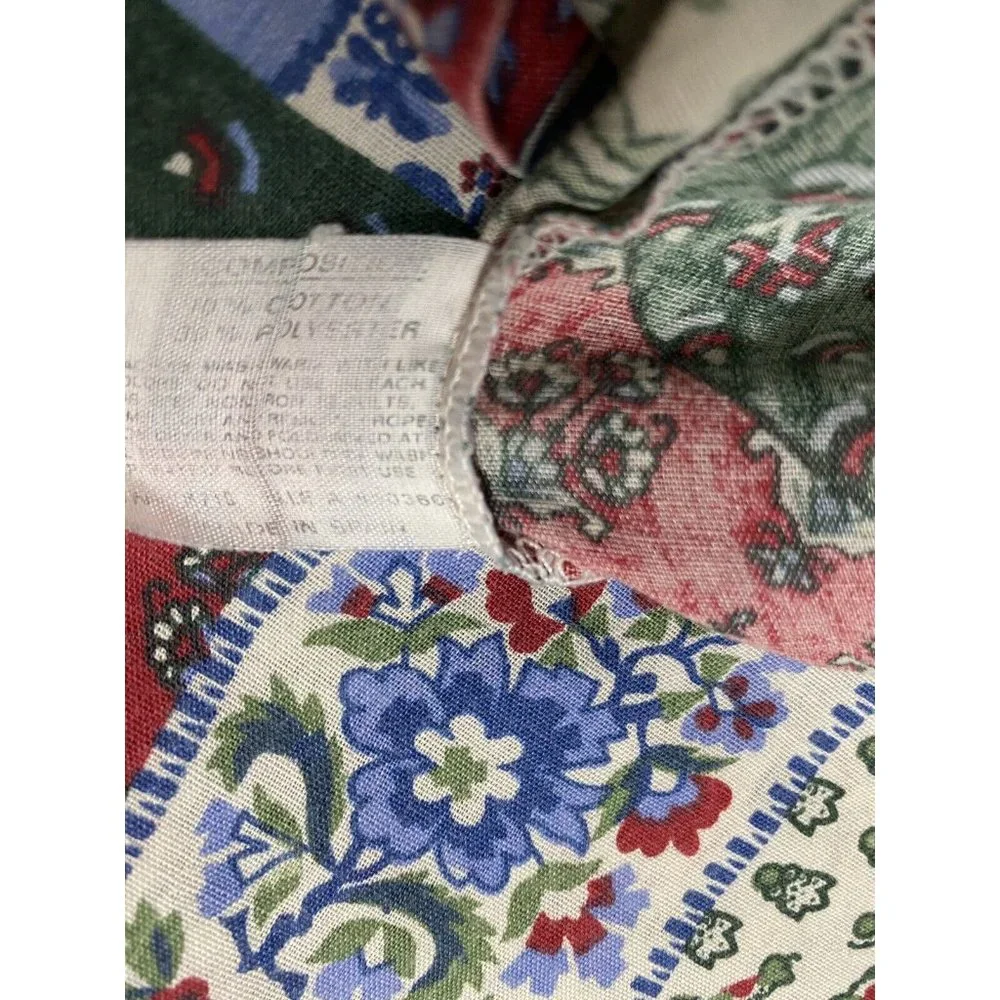Vintage Gorgeous Sheets Set King Size 3 Pc Pillowcases Flat Bandana Patchwork